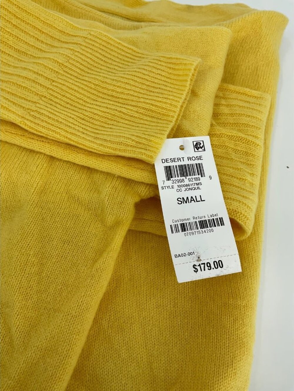 100% Cashmere Charter Club Luxury V-neck Sweater Yellow - Picture 2 of 3